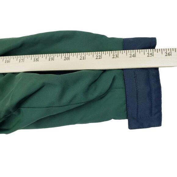 Vtg Tommy Hilfiger Men's Large Fleece Lined Hooded Green Blue Yellow Rain Jacket - Picture 13 of 15